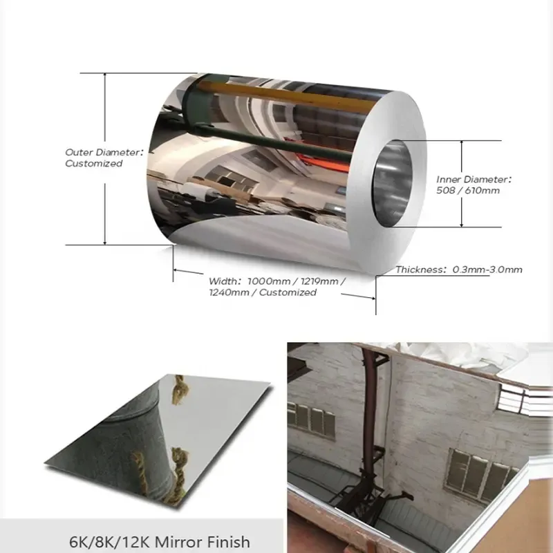 0.1mm-4mm 201 304 316 321 410 430 Model 316 Stainless Steel Coil with Mill Edge Slit Edge and Customizable Length 0
